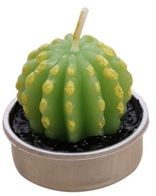 Cabilock Vela De Planta De Simulación Cactus Verde, Mini Tamaño Esférico, Cera Segura Sin Humo, Decoración Para Hogar y Jardín, Adecuado Para Fiestas y Cenas, Vela Decorativa Aromática