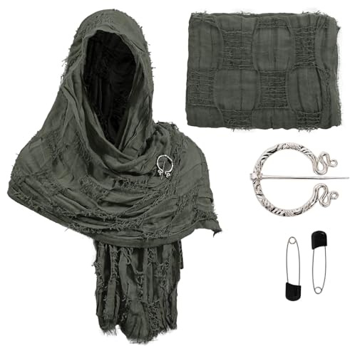nezababycos Women's Post Apocalyptic Hooded Shawl Medieval (pack of 3)