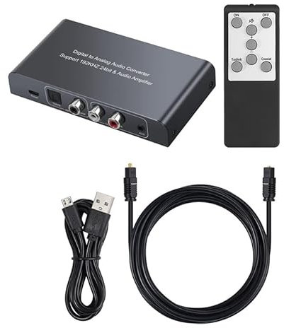 Audio Converter With IR Remote Control DAC Digital Coaxial Toslink To Analog Stereo RCA 3.5Mm Audio Adapter 192Khz 24Bit