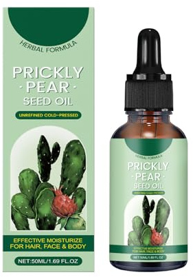 Natural Prickly Pear Oil, Against Wrinkles and Dark Circles, Natural Cold Pressed Cactus Pear Oil Face, Body, Hair, for Firming Moisturising for All Skin Types