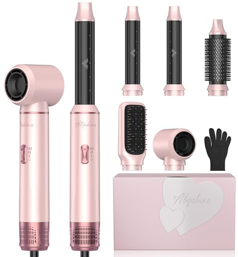 Secador 5 en 1 Atopskins 5 en 1 Air Styler, Secador Moldeador de Pelo 5 Cabezales, Caliente con Rizador, Thermal Brush, moldeador pelo Cepillo Secador Pelo uego de brochas para secar el cabello