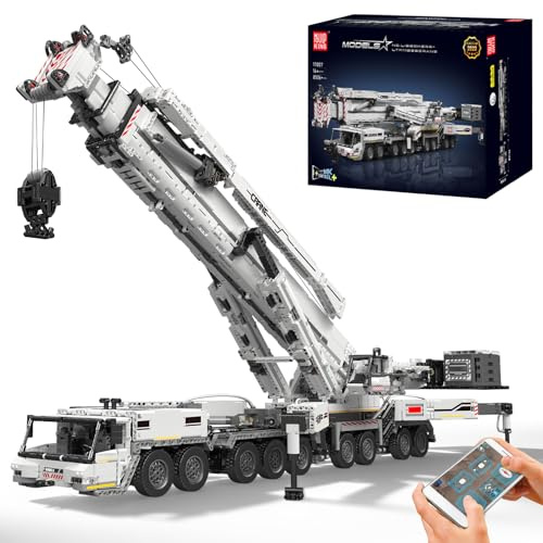 Mould King 17007 Technique Grue, 8506 Pièces Grand Ensemble de Construction de Grue, Grue sur Chenilles Télécommandée Modèle de Grue de Camion, Ensemble de Construction Technique pour Adultes, Pièce