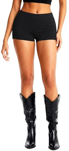 HAWILAND Women Sexy Micro Mini Shorts Y2k Low Rise Booty Shorts Hot Pants