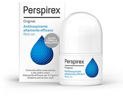 Perspirex Original - Antitraspirante Ascelle Roll-on, Soluzione Efficace Contro la Sudorazione e gli Odori, Senza Profumazione, Formula Dermatologicamente Testata, Ideale per Uso Quotidiano, 20ml