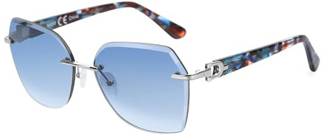 ZENOTTIC Occhiali da Sole Oversize Senza Montatura per Donna, Lenti Sfumate con Taglio Geometrico a Diamante con Protezione UV Fashion Shades… (Blu)