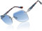 ZENOTTIC Gafas De Sol sin Marco De Gran Tamaño Mujer, Lentes de Gradiente Corte de Diamante Geométrico de Moda con Protección UV Fashion Shades… (Azul)