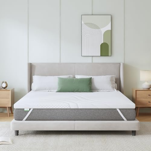 Novilla Topper Viscoelástico 150x190, Grosor de 5 cm, Sobrecolchón de Espuma con Memoria de Gel, Cubrecolchón de Memory Foam, con Funda Transirable, Extraíble y Lavable, Blanco