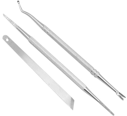 ARTSEWPLY 3pezzi Strumenti Per Pedicure Acciaio Inossidabile Rimuovi Cuticole e Morta Kit Professionale Per Unghie Strumenti Leggeri e Portatili Per Uso Domestico e Saloni