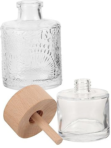 SEWOART 2piezas Botella De Vidrio Para Aromaterapia Transparente Recipientes Para Aceites Esenciales Decoración De Sala De Estar Tapa Contenedor De Fragancias