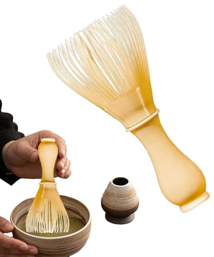 Scopa per tè, matcha, scopa con 100 denti, set matcha, frusta tradizionale giapponese, frusta per tè verde in polvere, stoviglie da tè con struttura smontabile, strumenti per pennelli da tè, 6 x 12 cm