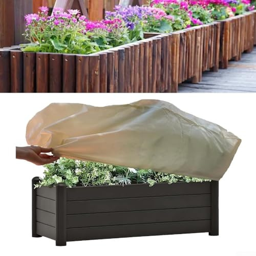 Niceminiwall Lot de 2 housses de protection rectangulaires en non-tissé pour plantes avec cordon de serrage 150 x 45 x 40 cm - Blanc