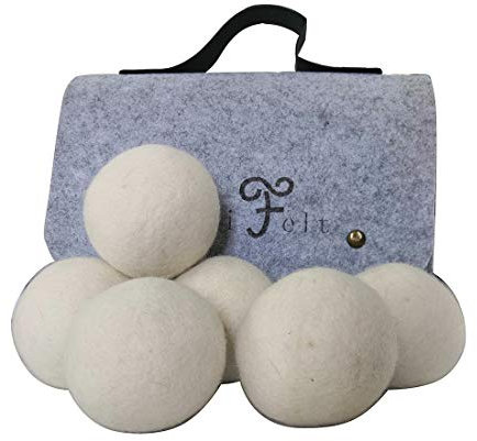BeFur 6-pack ull filtbollar filtbollar torktumlare bollar XXL för tvätt torktumlare torkbollar, Vit, Durchmesser :8cm