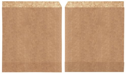1000 buste per snack o hamburger, 2 lati aperti, 16 x 15 cm, grande, in carta resistente, di colore marrone