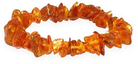Lebensquelle Plus Bracciale popolare a schegge | Bracciale elastico artigianale a schegge | Vera pietra naturale (Ambra color miele)