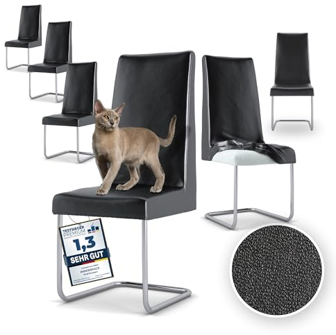 Innerspace Stuhlhussen 6er Set in Schwarz | Blickdichte, Wasserabweisende, Elastische Stuhlbezüge für Kinder & Haustiere | Stuhl Überzüge für Schwingstühle/Freischwinger – Jetzt Set wählen!