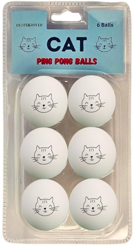 Cloverjoyed Ping Pong Balls for Cats, 6 Pack, Enrichment Toys, Cat Lovers Gift Ideas, Ball Pits, Bouncy