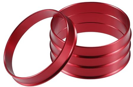 A ABSOPRO anellos centrici per Cerchi Auto OD 57,1 mm a ID 54,1 mm anellos centrici per mozzo Spacer in Lega di Alluminio Rossi (Set di 4)