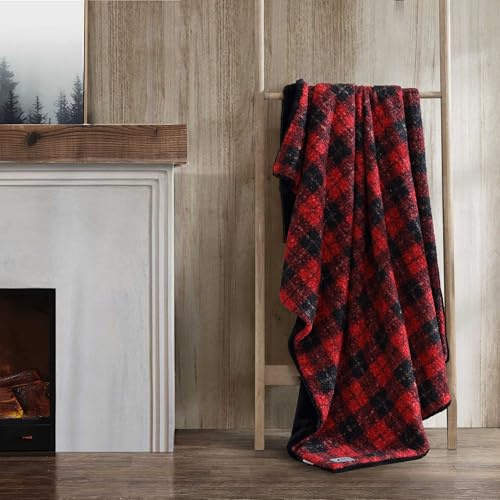 Eddie Bauer - Throw Blanket, Ultra-Soft Bedding with Faux Fur Reverse, Throw Blanket for Couch or Bed (Capitol Hill Plaid Red, 50 x 70)