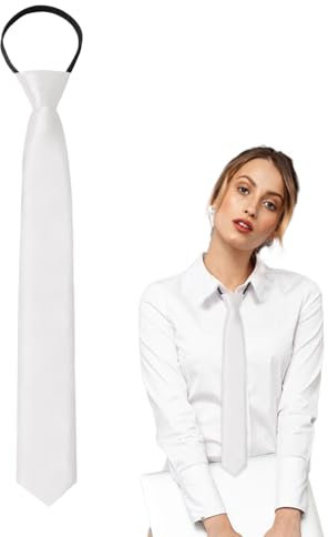 Luckyvestir Damen-Krawatte, vorgebunden, schwarz/rot, verstellbarer Reißverschluss, Damenkrawatte, Weiss/opulenter Garten, 14.96 x 2.17