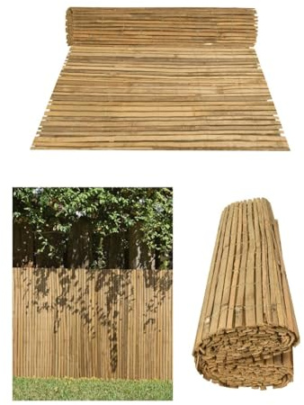 JARDIN202 - Cerramiento de Caña Partida de Importación – 95% Ocultación para Jardín y Terraza, Fácil Instalación, Medidas Disponibles 1x5m, | Rollo: 1'50 x 5 metros -
