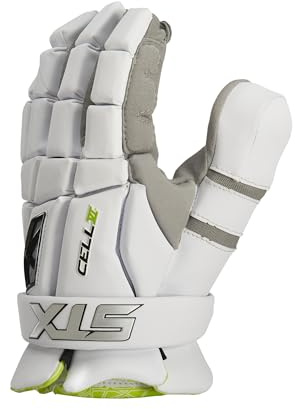 STX Cell VI™ Lacrosse Goalie Gloves, Large, White, Pair