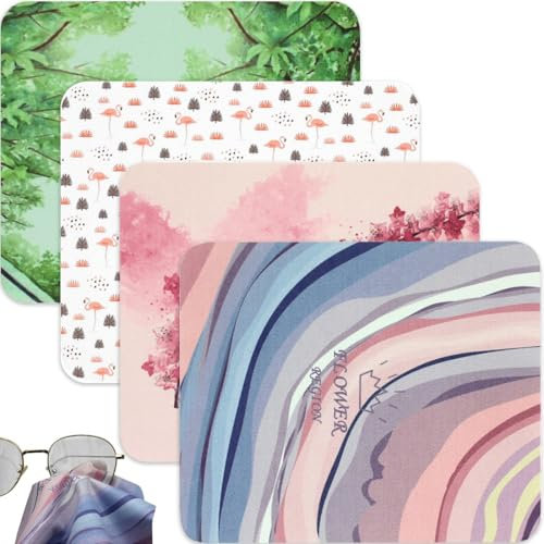 JEYORZY 4 PañOs De Limpieza De Microfibra, PañOs De Limpieza Para Gafas, PañOs De Limpieza Para Gafas, Calidad Óptica, Para Cámara, Objetivo, Gafas, Teléfonos Móviles, Tabletas Y Pantal (17 x 14 cm)