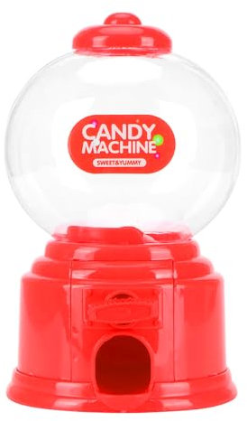 Nicear Mini máquina expendedora de dulces, linda máquina de chicles, dispensador de dulces de plástico con alcancía y manija giratoria