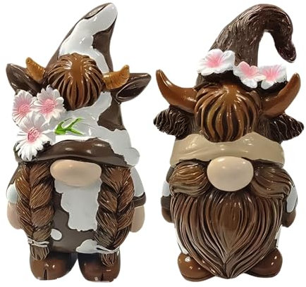 Jingmiger Estatuas de nomo de resina, decoración de nomo de resina - Estatua de mesa de resina gnomos, exquisita y versátil decoración de paisaje, enanos para sofá, sala de estar, estantería