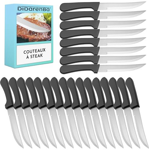 Didarenba Coltelli da bistecca 24 pezzi acciaio inox 22 centimetri coltelli da carne tavola