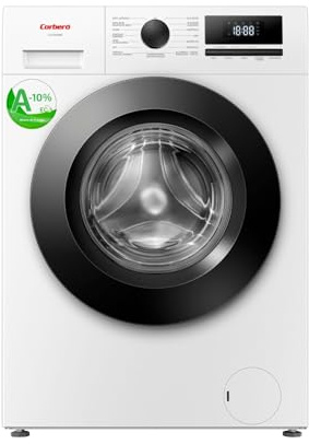 Corberó - Lavadora Carga Frontal | CLH10405ME | 10 Kg | 1400 RPM | Motor Inverter | 15 Programas | Vapor | Antialérgica | Blanco