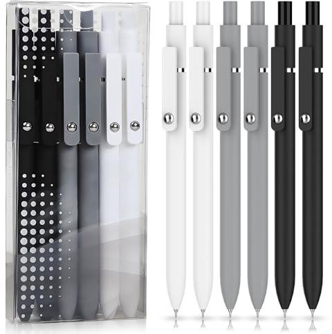 Joogee 6pz Penni a Inchiostro Gel, 0,5 mm Penne Inchiostro Nero Punta Fine/Impugnatura Comoda/Scrittura Fluida/Asciugatura Rapida/Senza Consumare Foglio Penne Cancelleria per Scuola Articoli Ufficio