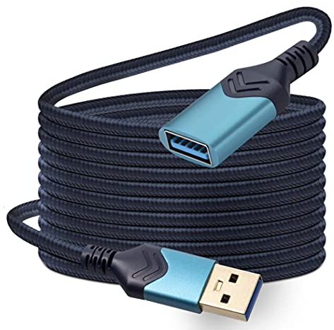 ROFICORD Cavo di prolunga USB 3.0, 4,5m ad alta velocità da USB A maschio a femmina Cavo di prolunga per Playstation/Xbox/Flash Drive/Lettore di schede/Disco rigido/Tastiera/Stampante/Scanner (Blu)
