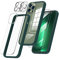 ORNARTO Custodia per iPhone 13 Pro Max 6.7 Pollici, Bumper iPhone 13 Pro Max Cover con Vetro Temperato e Pellicola Fotocamera, Morbido Silicone Liquido, Verde Oliva