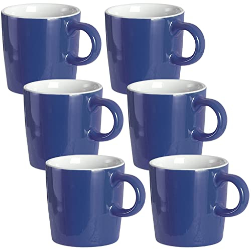 homEdge Pro-210CEC060223 - Tazzina da caffè da 120 ml, per caffè espresso e tè, set da 6, colore: blu navy