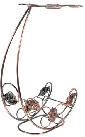 PRETYZOOM Portabicchieri Da Vino in Scolapiatti Per Bicchieri Da Vino Capovolto Supporto Per 4 Bicchieri e Ristoranti