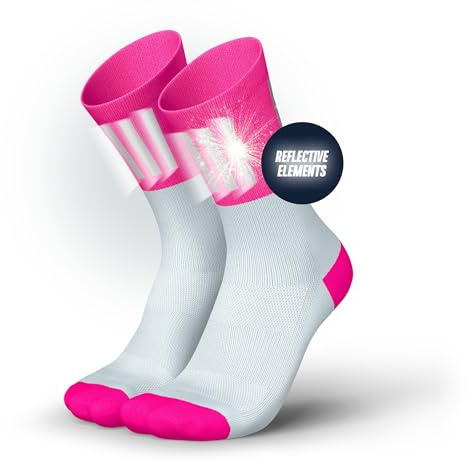 INCYLENCE Chaussettes de course High-Viz avec réflecteurs – Fonctionnelles et respirantes pour une visibilité maximale, 1 paire, 39-42