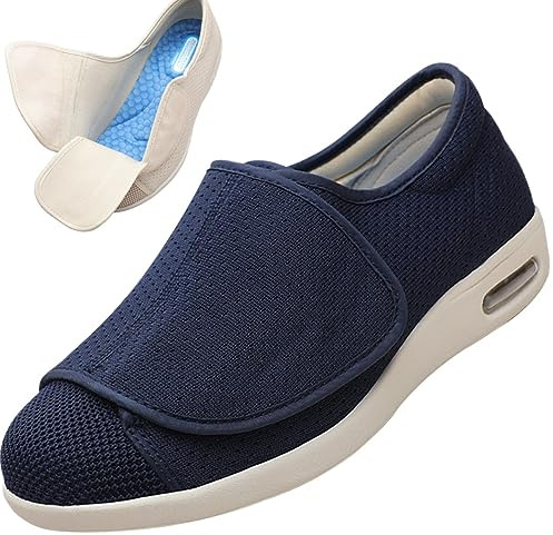 Scarpe Ortopediche Donna Scarpe per Diabetici Donna Riabilitazione postoperatoria Vecchie Scarpe a Bocca Larga Edema Scarpe con Cuscino Scarpe da Artrite Gonfia Edema(Blue,36 EU)