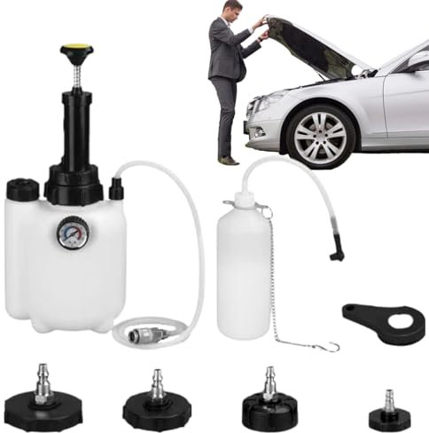 Spurgo manuale dei freni - Dispositivo ad aria compressa | Spurgo a pressione per cambio olio e liquido freni da 3 litri | Strumento di manutenzione automobilistica per professionisti che lavorano