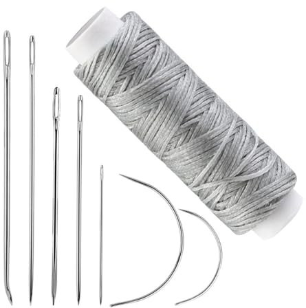 10 Set Set Ago Per Cucire In Pelle Con Filo In Cerato Ago Per Tappezzeria Curvo Per Progetto Artigianato Riparazione Tela