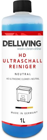 Dellwing HD Limpiador ultrasónico 1 l, concentrado neutro para limpieza de joyas, monedas y oro, fabricado en Alemania
