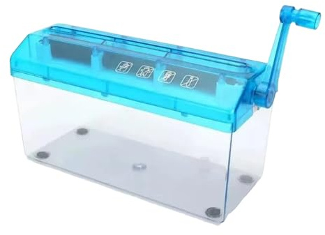 Distruggidocumenti manuale A4, capacità A4 portatile, 26x11x14,3 cm, distruggidocumenti a manovella con taglio a strisce, taglierina manuale, efficienza di taglio a strisce, per ufficio, casa,