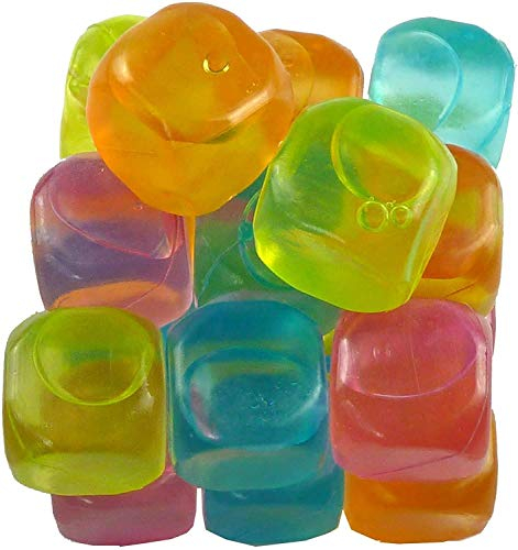 eMKay® 40Pcs Multi-Coloured BPA Free Reusable SQUARE Plastic Ice Cubes For Cooling Your Drinks, Reusable and Fast Freezing Ice Cubes, No Fuss, Easy to use & Store and Ideal for Drinks, Parties & BBQs