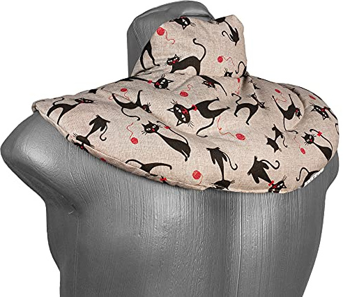 Cuscino del collo, Gatto Mimi. Cuscino termico con semi di uva. Cuscino cervicale (per la nuca)