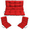 SuperKissen24. Sitzkissen Bankkissen Bankauflage - 100x50 cm und Rückenlehne 100x60 cm mit 2er 48x96 cm Stuhlkissen Set - Outdoor und Indoor - Rot