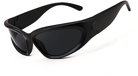 FEISEDY Occhiali veloci Rave Wraparound occhiali da sole futuristici Punk Sport Occhiali Y2K Cool Techno per uomini donne con protezione UV400 lente TAC B2951