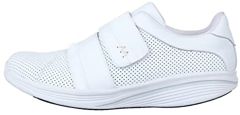 MBT ISA W, Femme Chaussures Basses avec Velcro Chaussures Basses,Chaussure de Sport,Chaussure de Ville,Sneaker,Blanc (White / 16L),41.5 EU / 7 UK