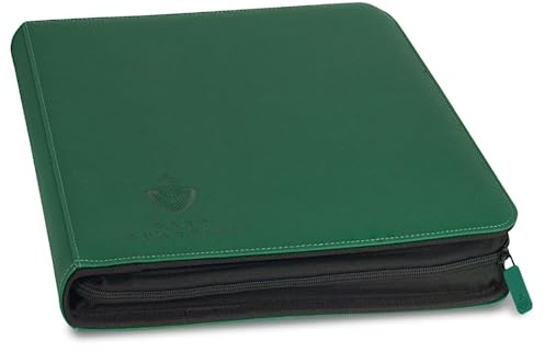 Card Guardian 12 Pocket Card Binder with Zipper – Premium Trading Card Binder Holds 480 Cards – Side-Loading TCG Binder for MTG, Lorcana, Match Attax, One Piece & More (Green)