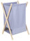 Eden & Willow Laundry Basket | Foldable Washing Hamper 30L | Baskets with Beach Wood Legs | Wash Basket for Bathroom & Household Essentials | Laundry Room Accessories Dispenser (Grey)