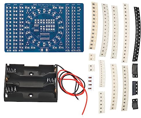 PATIKIL Saldatura Pratica Scheda, 1 set PCB Scheda Elettronica Kit Prototipo Fai-da-Te- Saldatura Circuito/SMT LED Luce Lampeggiante per Principianti Esperimento Progetto