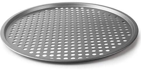Lacor - 68471 - Molde Pizza, Bandeja Pizza Perforada, Molde Antiadherente, Colección Delize, Libre de PFOA, Apto para Horno, Frigorífico y Congelador, Acero al Carbono, Ø36 cm, Altura 1 cm